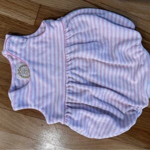 The Beaufort Bonnet Company Pink and White Striped Baby Romper